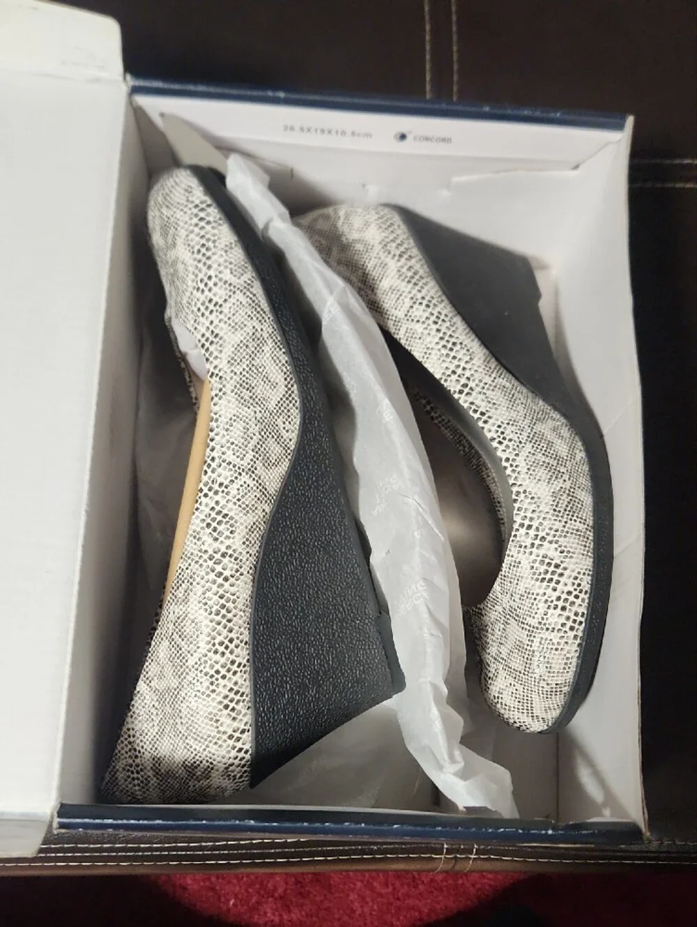 American Living Neutral Snake-Print Mid Heels